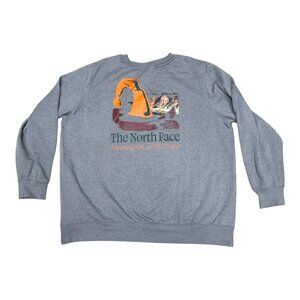 The North Face Mens Exploring New & Old PlacesCrewneck Sweatshirt Soft Gray Xxl